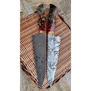 КВІТКА ексклюзивний кухонний ніж ручної роботи майстра студії XI KNIVES, Сталь N690™ 60-61 HRC. Photo 2